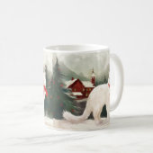 Mug Chat angora turc à Noël sous la neige (Devant droit)