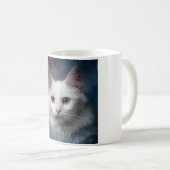 Mug Chat angora turc blanc rouge bleu (Devant droit)