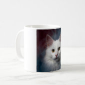 Mug Chat angora turc blanc rouge bleu (Devant gauche)