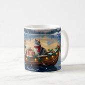 Mug Chat angora turc Noël Bateau Fêtes (Devant droit)