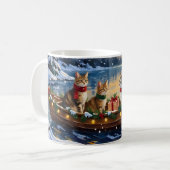 Mug Chat angora turc Noël Bateau Fêtes (Devant gauche)
