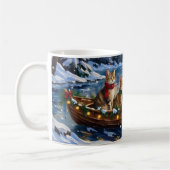 Mug Chat angora turc Noël Bateau Fêtes (Gauche)