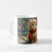 Mug Chat angora turc Noël Plage vintage (Devant gauche)