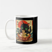Mug Chat Anime Mangeant Ramen Art Japonais Graphique C (Gauche)