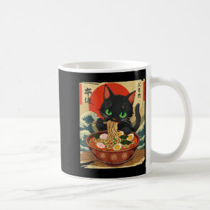 Mug Chat Anime Mangeant Ramen Art Japonais Graphique C