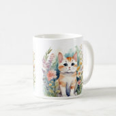 Mug chat aquarelle mignon (Devant droit)