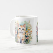 Mug chat aquarelle mignon (Devant gauche)