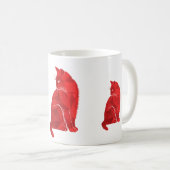 Mug Chat Art déco rouge (Devant droit)