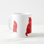 Mug Chat Art déco rouge (Devant gauche)
