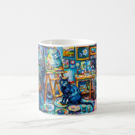 Mug Chat assis dans l'atelier du peintre (Centre)