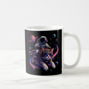Mug Chat astronaute chevauchant à travers l'espace