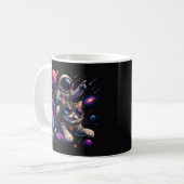 Mug Chat astronaute chevauchant à travers l'espace (Devant gauche)