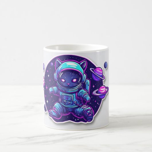 Mug Chat Astronaute Cosmique – Café Explorateur de l'E (Centre)