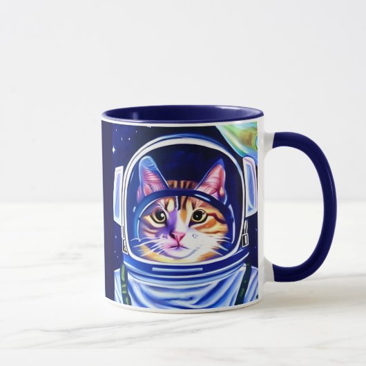 Mug Chat astronaute dans l'espace (Droite)