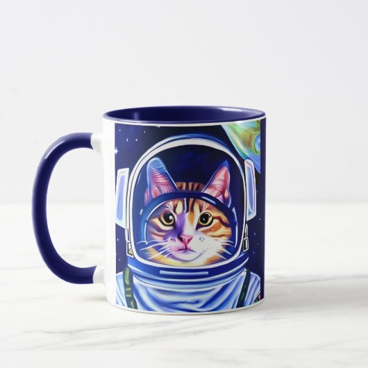 Mug Chat astronaute dans l'espace (Gauche)