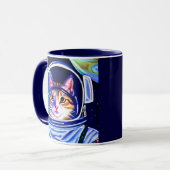 Mug Chat astronaute dans l'espace (Devant gauche)
