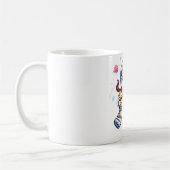 Mug Chat Astronaute Mignon Buvant du Café Dans l'Espac (Gauche)