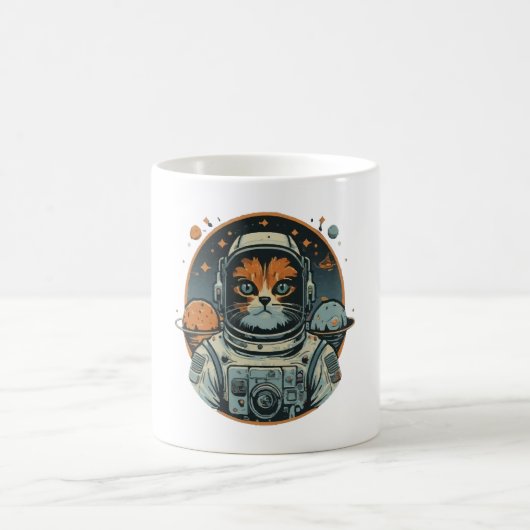 Mug Chat-astronaute sur les astéroïdes (Centre)