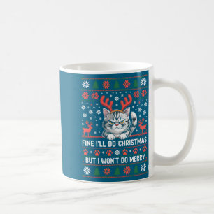 Mug Chat aux bois de cerf en colère drôle de Noël Swea