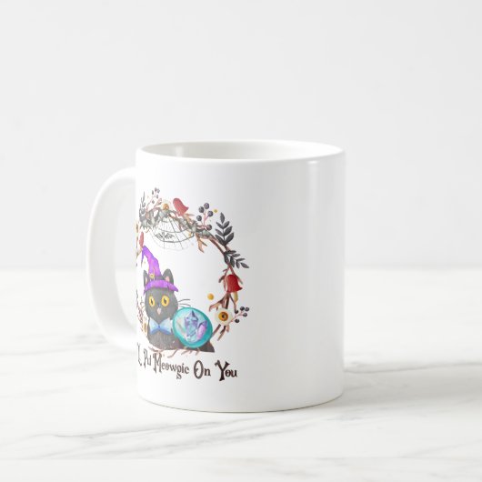 Mug Chat aux sorcières mignonne et Punny (Devant gauche)