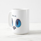 Mug Chat aux yeux bleus adorable design visage de chat (Devant gauche)