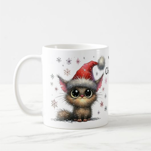 Mug Chat aux yeux grands mignons dans un chapeau de No (Gauche)