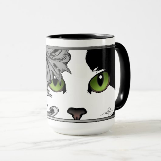 Mug Chat aux yeux verts (Devant droit)