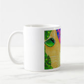 Mug Chat aux yeux verts avec la coccinelle et la fleur (Gauche)