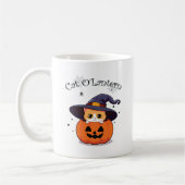 Mug Chat avec casquette sorcier à Halloween Jack-O-Lan (Gauche)