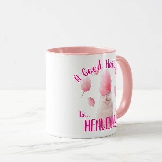 Mug Chat Avec Coton Candy Cheveux (Devant droit)