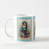 Mug "Chat avec des myosotis des marais 2" cru (Gauche)