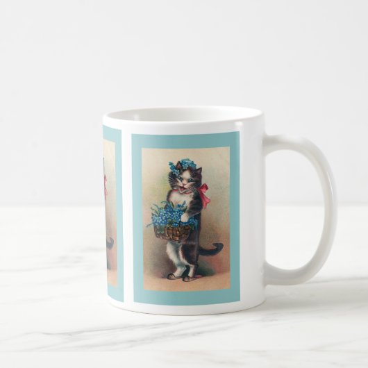 Mug "Chat avec des myosotis des marais 2" cru (Droite)