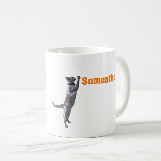 Mug - Chat avec initiale et nom (Devant droit)