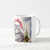 Mug Chat avec le chapeau du Père Noël (Devant droit)
