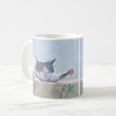 Mug Chat avec le géranium (Devant gauche)