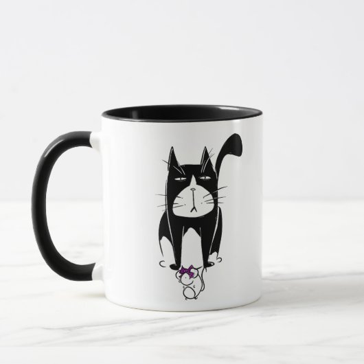 Mug Chat avec le présent de souris (Gauche)