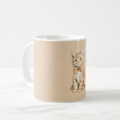 Mug Chat avec nœud papillon pêche (Devant gauche)