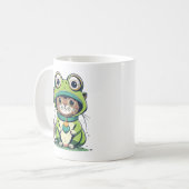 Mug Chat bébé mignon avec Casquette de grenouille (Devant gauche)