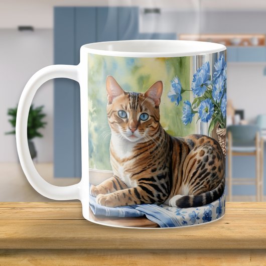 Mug Chat Bengal Aquarelle