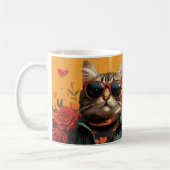 Mug Chat Bengal avec des roses en forme de cœur pour l (Gauche)