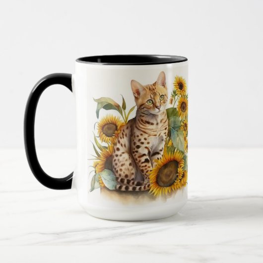 MUG CHAT BENGAL DE COULEUR D'EAU GORGEANT AVEC DÉSOLLE (Gauche)