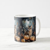 Mug Chat Bengale D'Halloween Avec Peur Citrouille (Devant droit)