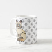 Mug Chat Birman écaille de tortue / Ragdoll mignon & p (Devant gauche)