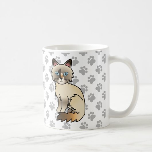 Mug Chat Birman écaille de tortue / Ragdoll mignon & p (Droite)