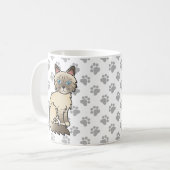 Mug Chat Birman / Ragdoll au point chocolat tabby & Pa (Devant gauche)