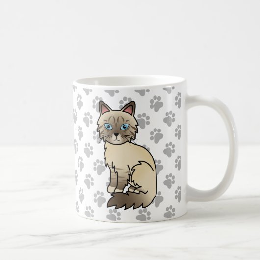 Mug Chat Birman / Ragdoll au point chocolat tabby & Pa (Droite)