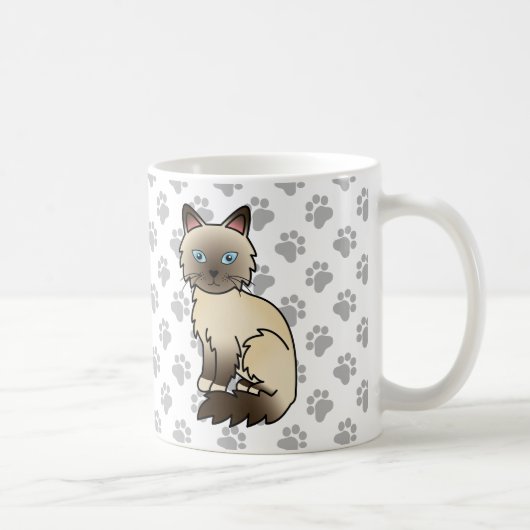 Mug Chat Birman / Ragdoll Point Chocolat & Pattes Mign (Droite)