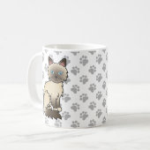 Mug Chat Birman / Ragdoll pointe chocolat & pattes mig (Devant gauche)