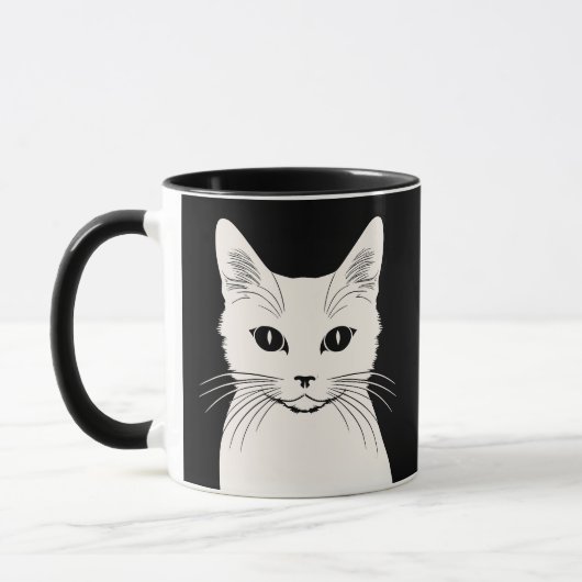 Mug chat blanc (Gauche)