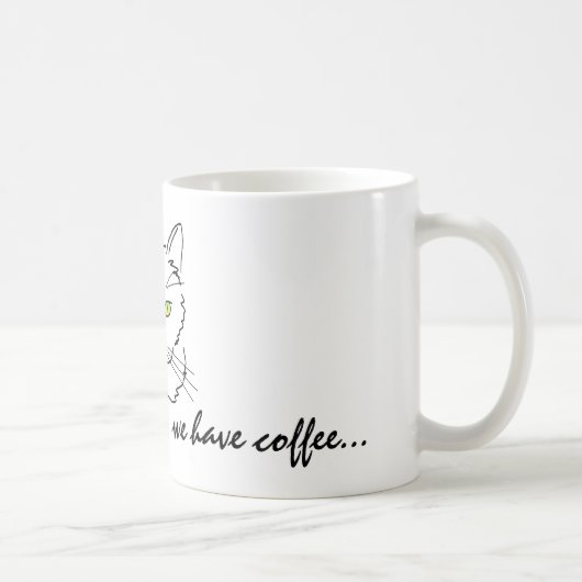 Mug Chat blanc amusant (Droite)